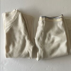 Fruit of the Loom Men's Beige Thermal Underwear Set